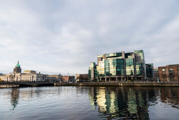 IFSC and The Custom House in Dublin, Ireland
