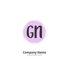 G N GN Initial handwriting and signature logo design with circle. Beautiful design handwritten logo for fashion, team, wedding, luxury logo.