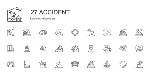 accident icons set