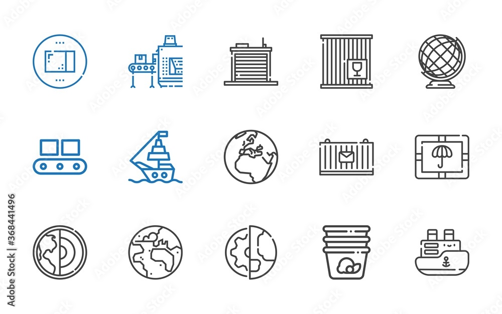 Sticker logistics icons set