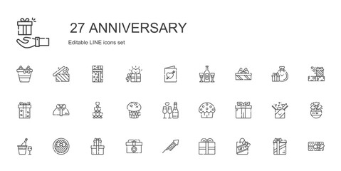 anniversary icons set