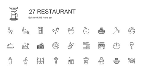 restaurant icons set