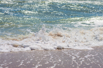 sea waves on the beach background