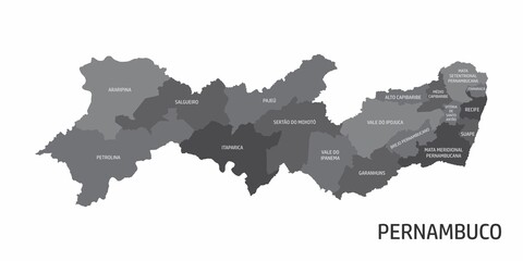 Pernambuco State regions map