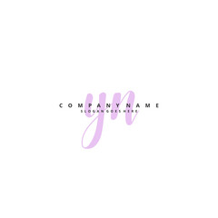 Y N YN Initial handwriting and signature logo design with circle. Beautiful design handwritten logo for fashion, team, wedding, luxury logo.