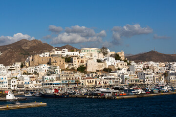 Fototapeta na wymiar Naxos from the sea