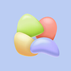 Pebble background. Set of colorful pebble. Round pebble stones