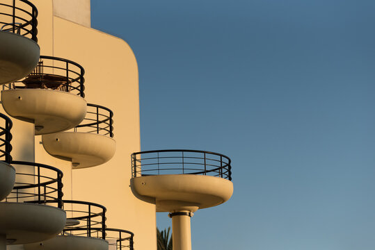 Close-up Of Empty Holiday Apartments By Seaside In Portugal