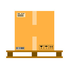 Box for transporting goods on a white background, vector