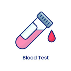 Blood Test Tube Flat Vector Icon