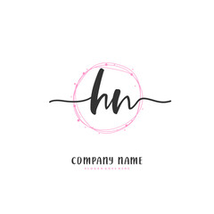 Obraz premium H N HN Initial handwriting and signature logo design with circle. Beautiful design handwritten logo for fashion, team, wedding, luxury logo.