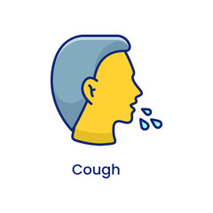 Allergy symptoms flat illustration vector icon. Infection diseases, cold, flu, cough.