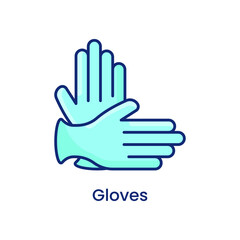 Corona Virus Gloves Colored Icon Vector