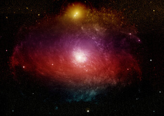galaxy in a free space. 3D rendering