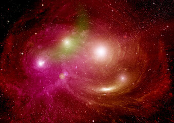 galaxy in a free space. 3D rendering