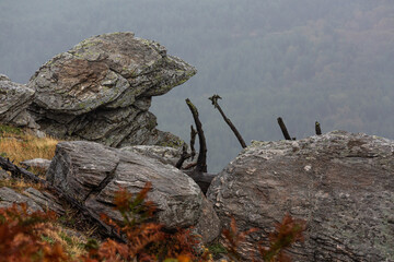 Cloudy views in mountains in Thassos island