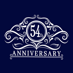 
54 years Anniversary logo, luxurious 54th Anniversary design celebration.