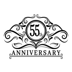 
55 years Anniversary logo, luxurious 55th Anniversary design celebration.