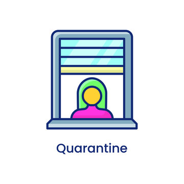 Corona Virus Quarantine Colored Icon Vector
