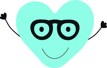 Print Cute heart, smile. vector illustration