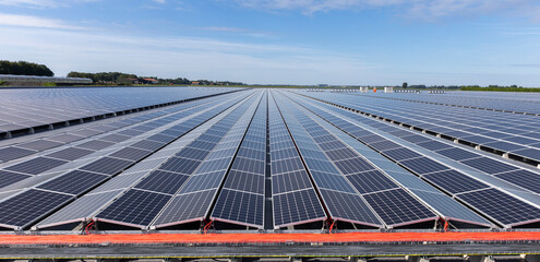 Solar photovoltaic modules installed in a power generation plant