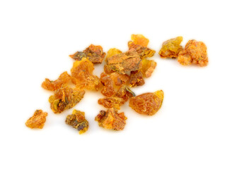 Myrrh Medicinal and Aroma Resin Gum. Isolated on White Background.