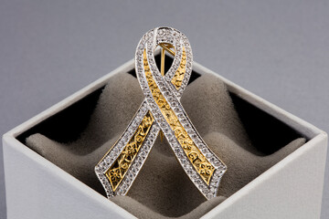 Diamond brooch. Mourning symbol.