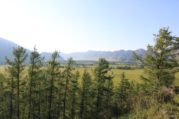 Landscape with mountains on Altai