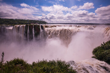 Iguazu Fall in Border between Brazil and Argentina