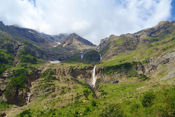 Cinca waterfalls in National Park of Ordesa and Monte Perdido. Valley of Pineta, Bielsa, Spain