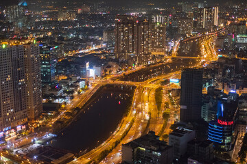 Fototapeta na wymiar Night View of Saigon, Vietnam