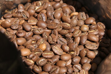 loose coffee beans background texture