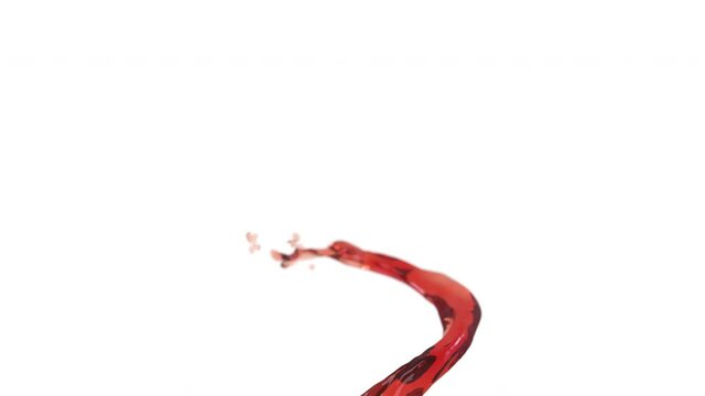 swirl flow of red juice on white. for transparency, use the multiply mode