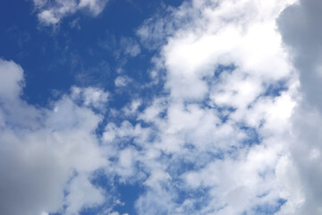 blue sky with clouds closeup