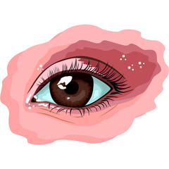 Eyes illustration in fashion style.