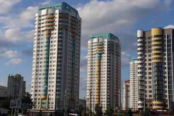 Fototapeta na wymiar eastern european residential buildings view