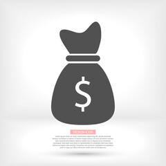 Money bag icon. lorem ipsum Flat Design JPG