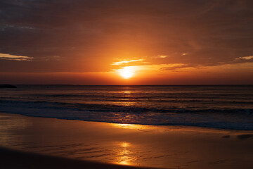 Fototapeta na wymiar Sunrise on the Beach of Phan Thiet, Vietnam