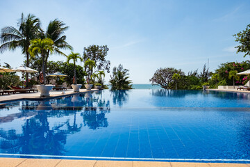 Fototapeta premium Swimming Pool in Tropical resort in Phan Thiet, Vietnam