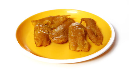 Indian food raw banana bajji or fritter, which is a traditional and popular dish.