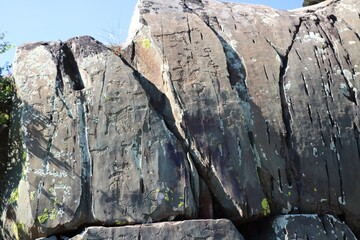 Cave drawings on Altai rock