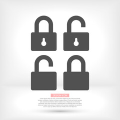 Lock vector icon . lorem ipsum Flat Design JPG
