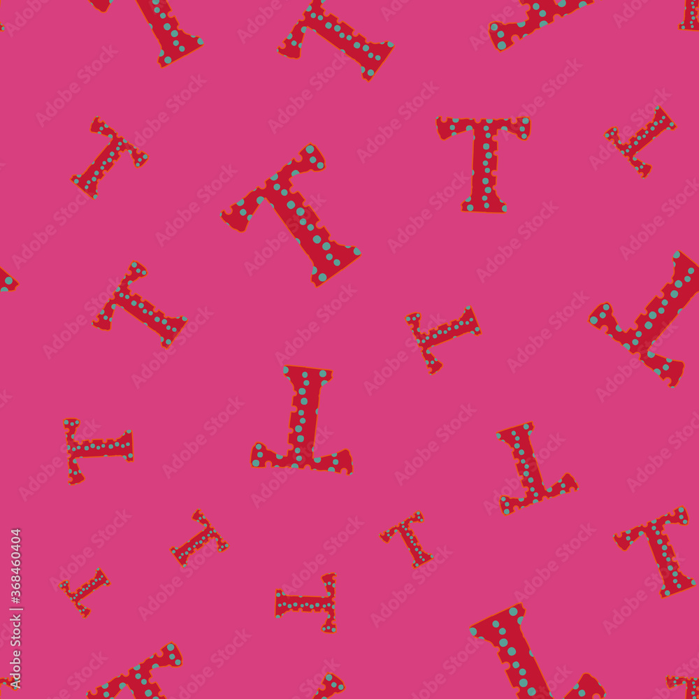 Poster t from the alfabet repeat pattern print background