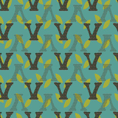 V from the alfabet repeat pattern print background © Doeke