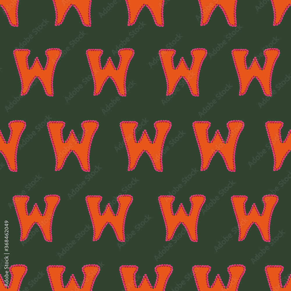 Poster w from the alfabet repeat pattern print background