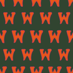 W from the alfabet repeat pattern print background © Doeke