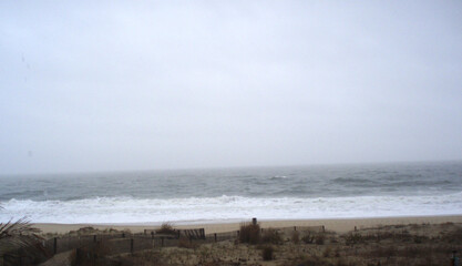 Stormy beach in Ocean City Maryland