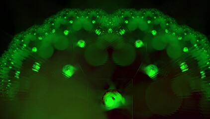 Green energy of different shapes, abstract background for design and decoration