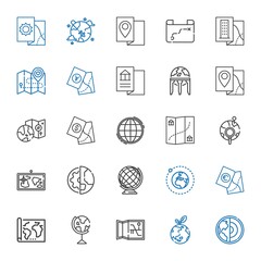 continent icons set