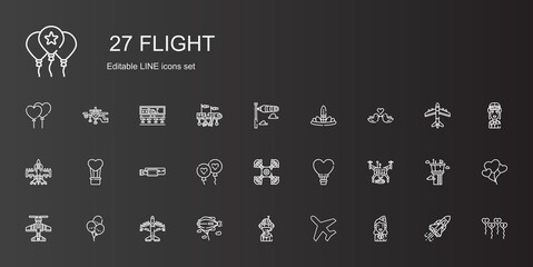flight icons set